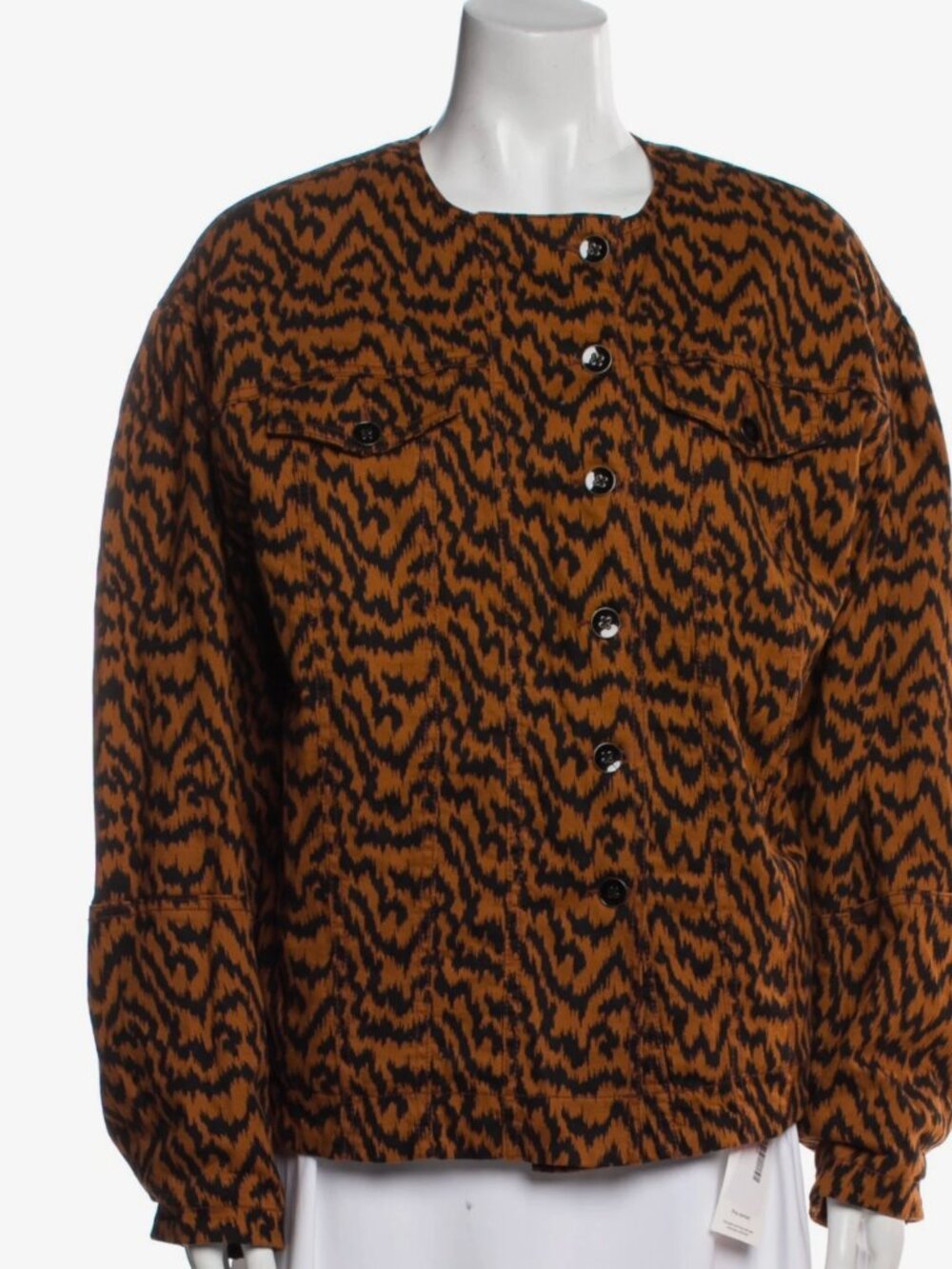 Ulla Johnson Orange Zebra Striped Corbett Belted Jacket